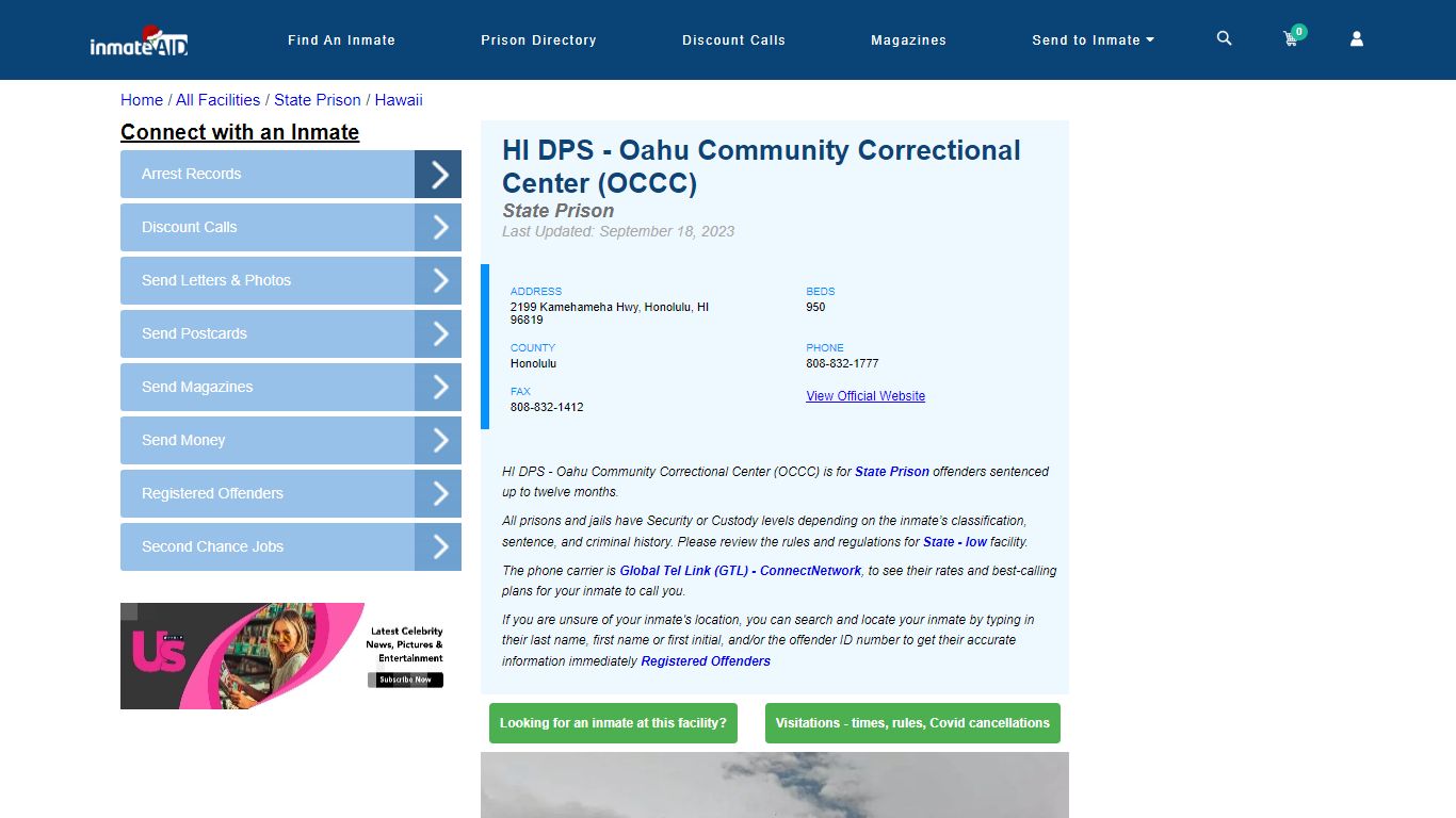 HI DPS - Oahu Community Correctional Center (OCCC) - InmateAid