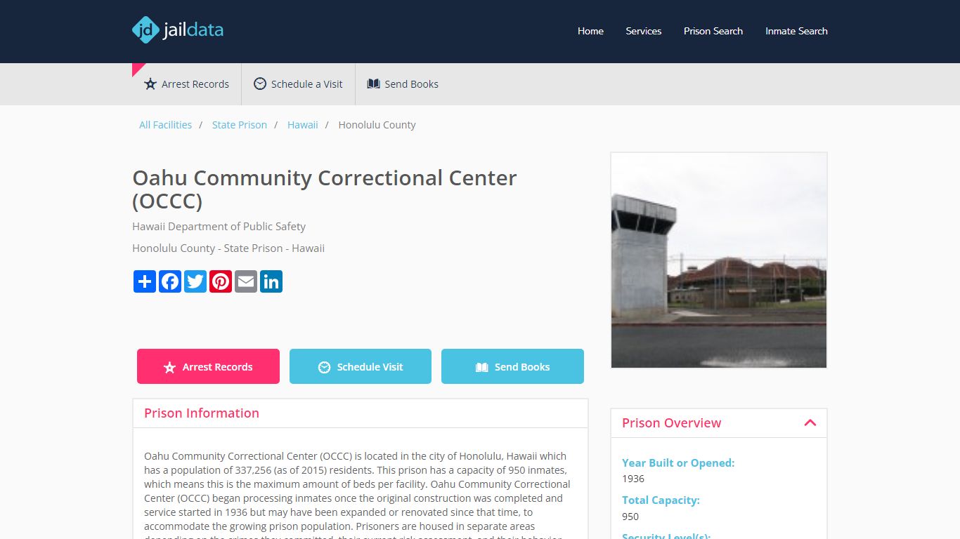 Oahu Community Correctional Center (OCCC) Inmate Search and Prisoner ...